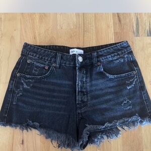 Zara Women's Black Denim Shorts